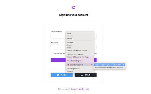 Open Rails Partial  from Chrome web store to be run with OffiDocs Chromium online