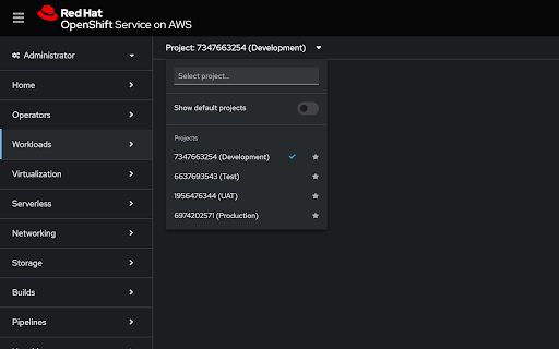 OpenShift Project Aliases  from Chrome web store to be run with OffiDocs Chromium online