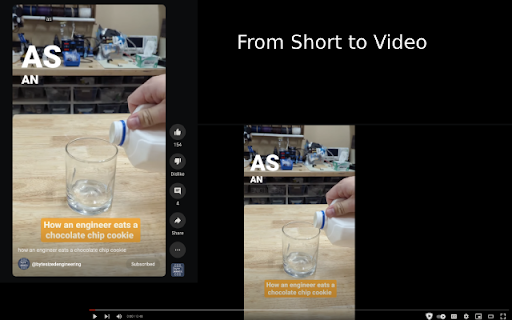 Open Shorts as Video  from Chrome web store to be run with OffiDocs Chromium online