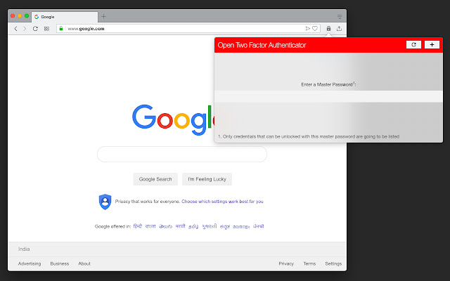 Open Two Factor Authenticator  from Chrome web store to be run with OffiDocs Chromium online