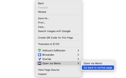 Open via Menlo  from Chrome web store to be run with OffiDocs Chromium online