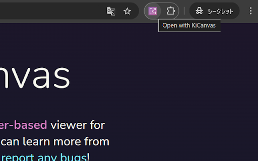 Open with KiCanvas  from Chrome web store to be run with OffiDocs Chromium online