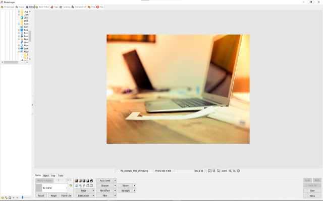 Open with Photoscape  from Chrome web store to be run with OffiDocs Chromium online