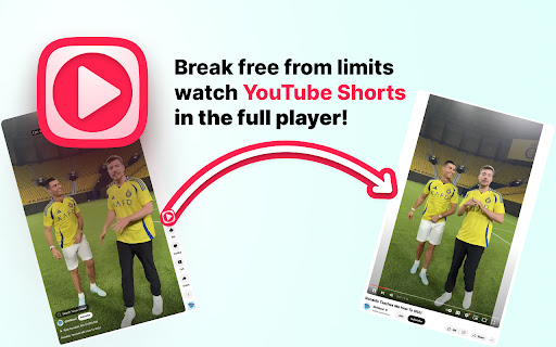 Open YouTube Shorts in Default Player  from Chrome web store to be run with OffiDocs Chromium online