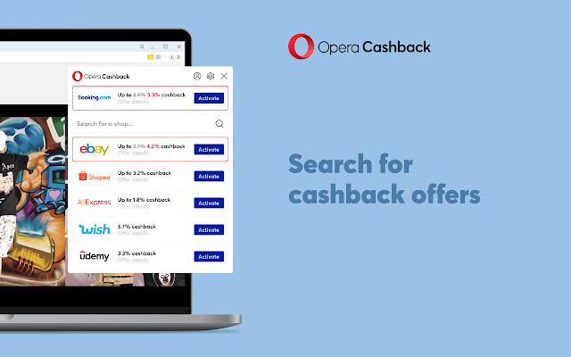Opera Cashback  from Chrome web store to be run with OffiDocs Chromium online