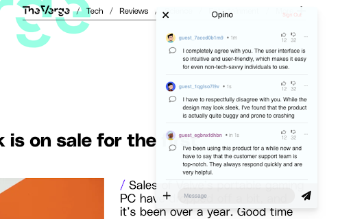 Opino  from Chrome web store to be run with OffiDocs Chromium online