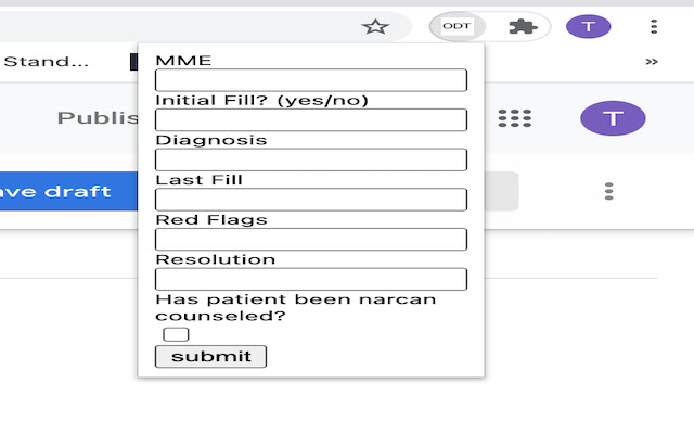 Opioid Documentation Tool  from Chrome web store to be run with OffiDocs Chromium online