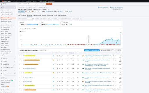 Opportunités Semrush  from Chrome web store to be run with OffiDocs Chromium online
