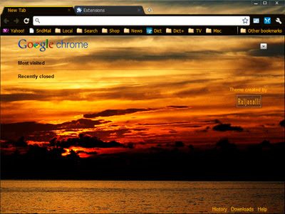 Tema OpticAmber CSunset1600 dari toko web Chrome untuk dijalankan dengan Chromium OffiDocs online