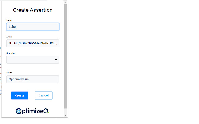 OptimizeQ Add Assertion  from Chrome web store to be run with OffiDocs Chromium online