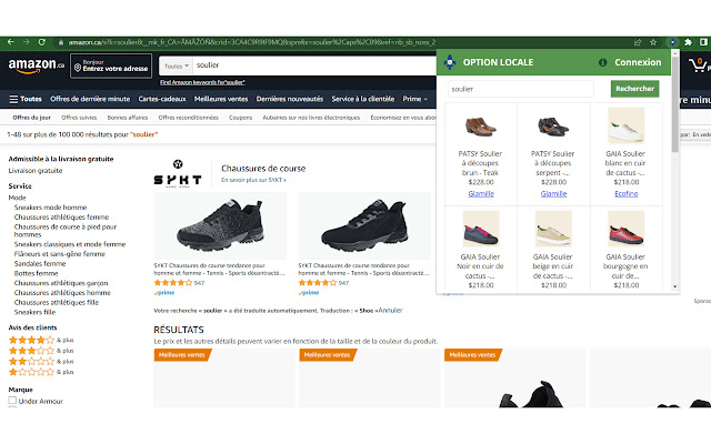 Option Locale  from Chrome web store to be run with OffiDocs Chromium online
