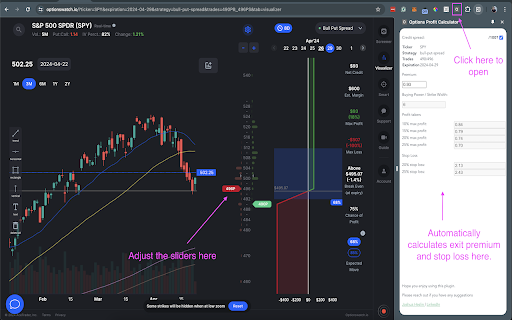 Options Exit Premium Calculator  from Chrome web store to be run with OffiDocs Chromium online