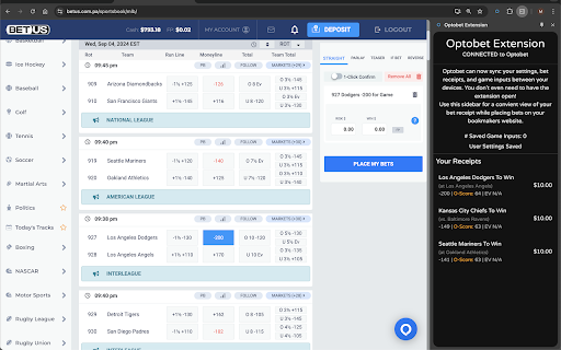 Optobet Extension  from Chrome web store to be run with OffiDocs Chromium online