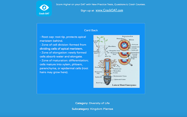 Optometry Admission Test Crack OAT (Bio)  from Chrome web store to be run with OffiDocs Chromium online
