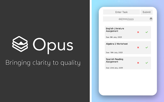 Opus Task Planner aus dem Chrome Web Store zur Ausführung mit OffiDocs Chromium online