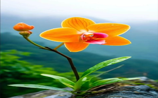 Orange orchid wallpaper  from Chrome web store to be run with OffiDocs Chromium online
