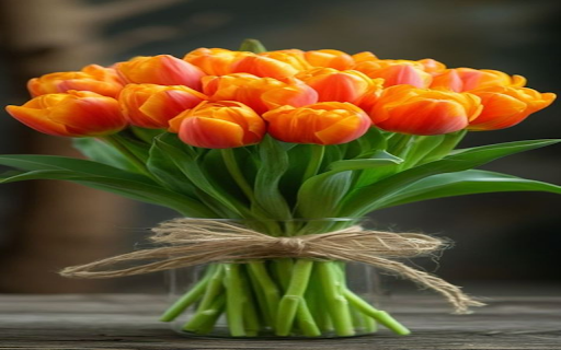 Orange tulip bouquet wallpaper  from Chrome web store to be run with OffiDocs Chromium online