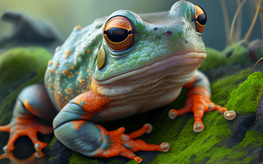Orange yellow legged frog  from Chrome web store to be run with OffiDocs Chromium online