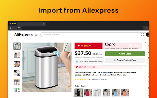Orcai Shopify Page Builder  Product Importer  from Chrome web store to be run with OffiDocs Chromium online