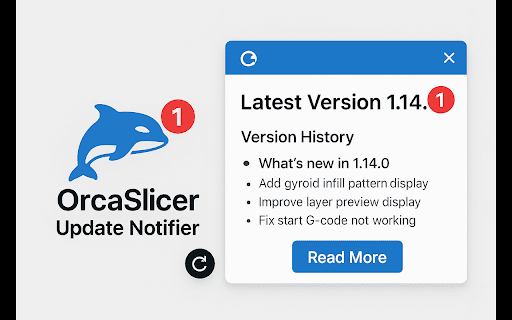 OrcaSlicer Update Notifier  from Chrome web store to be run with OffiDocs Chromium online