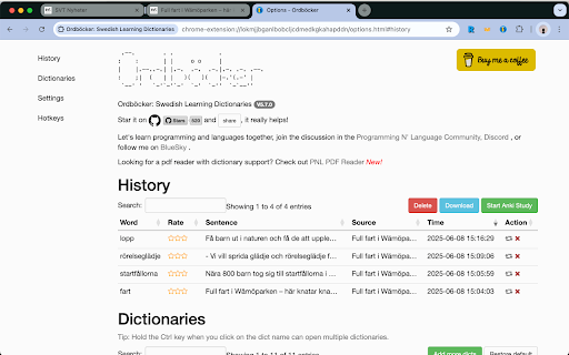 Ordböcker: Swedish Learning Dictionaries  from Chrome web store to be run with OffiDocs Chromium online