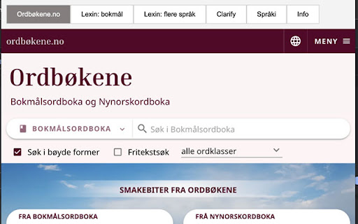Ordbøker for Chrome  from Chrome web store to be run with OffiDocs Chromium online