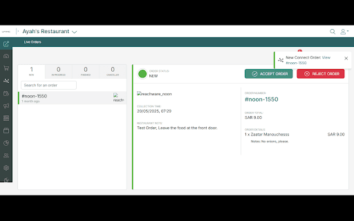 Order Notifier  from Chrome web store to be run with OffiDocs Chromium online