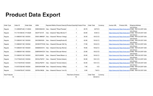 OrderPro: Export Amazon, eBay, Walmart  More  from Chrome web store to be run with OffiDocs Chromium online
