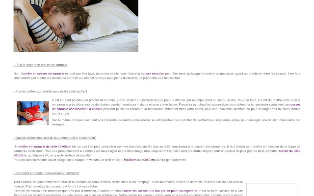 Oreiller sarrasin ergonomique  from Chrome web store to be run with OffiDocs Chromium online