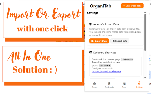 OrganiTab Chrome Tab Manager  Organizer  from Chrome web store to be run with OffiDocs Chromium online
