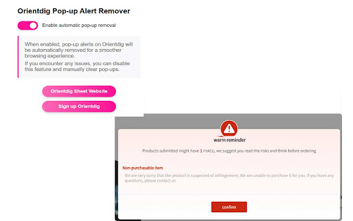 Orientdig Pop up Remover 2025  from Chrome web store to be run with OffiDocs Chromium online