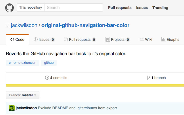 Original GitHub Navigation Bar Color  from Chrome web store to be run with OffiDocs Chromium online