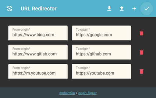 Origin flipper  from Chrome web store to be run with OffiDocs Chromium online