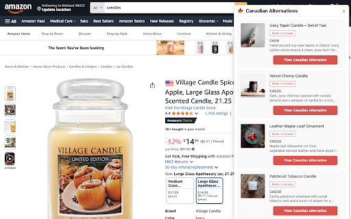 OriginSelect – Canadian Alternatives for Amazon  Walmart  from Chrome web store to be run with OffiDocs Chromium online