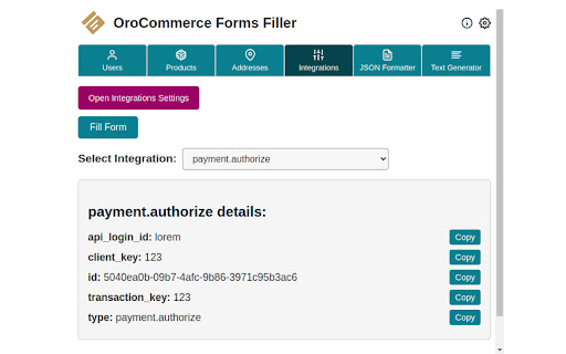 OroCommerce Forms Filler  from Chrome web store to be run with OffiDocs Chromium online