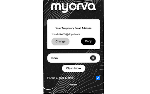 Orva temporary email Extension  from Chrome web store to be run with OffiDocs Chromium online