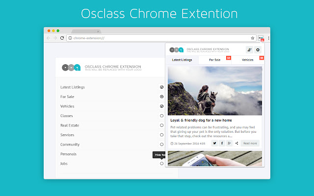 Osclass Chrome Extension  from Chrome web store to be run with OffiDocs Chromium online