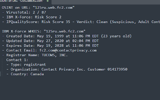 OSINT Angel  from Chrome web store to be run with OffiDocs Chromium online