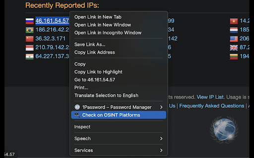 OSINT Lookup Tool  from Chrome web store to be run with OffiDocs Chromium online