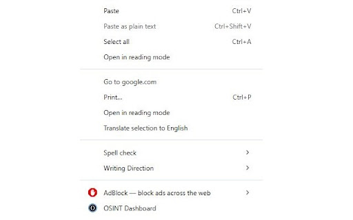OSINT Navigator  from Chrome web store to be run with OffiDocs Chromium online