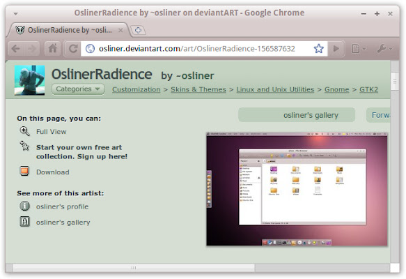 OslinerRadience Theme ຈາກ Chrome web store ທີ່ຈະດໍາເນີນການກັບ OffiDocs Chromium ອອນໄລນ໌