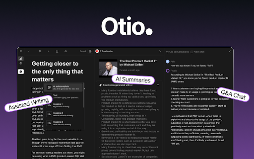 Otio  from Chrome web store to be run with OffiDocs Chromium online