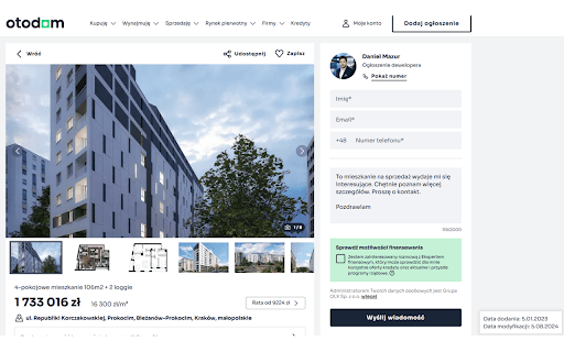 Otodom Dates  from Chrome web store to be run with OffiDocs Chromium online