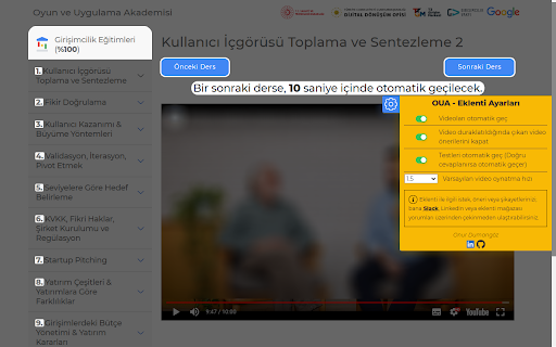 OUA Otomatik Ders Geç  from Chrome web store to be run with OffiDocs Chromium online