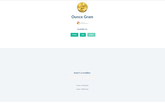 Ounce Gram  from Chrome web store to be run with OffiDocs Chromium online