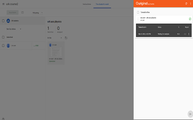 Ouriginal for Google Classroom Extension  from Chrome web store to be run with OffiDocs Chromium online