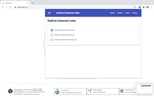 Outline External Links  from Chrome web store to be run with OffiDocs Chromium online