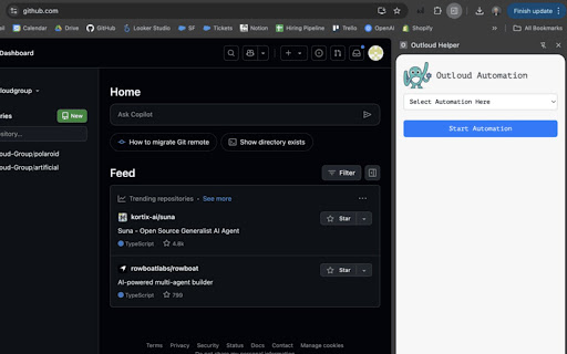Outloud Helper  from Chrome web store to be run with OffiDocs Chromium online