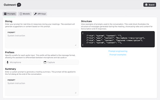 Outmeet Real time Dialog AI Assistant  from Chrome web store to be run with OffiDocs Chromium online