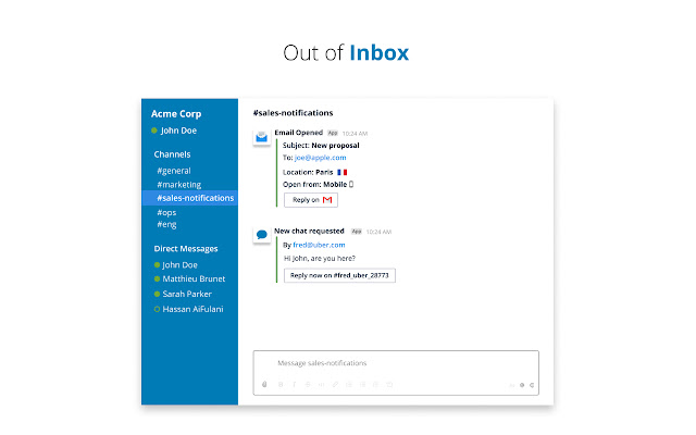 Out Of Inbox  from Chrome web store to be run with OffiDocs Chromium online